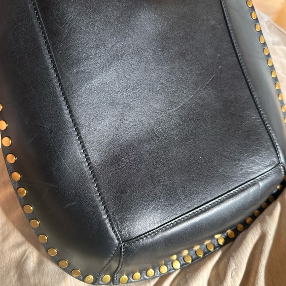 Isabel Marant Black Shoulder Bag with Curved Shape and Gold Hardware - Picture 7 of 7